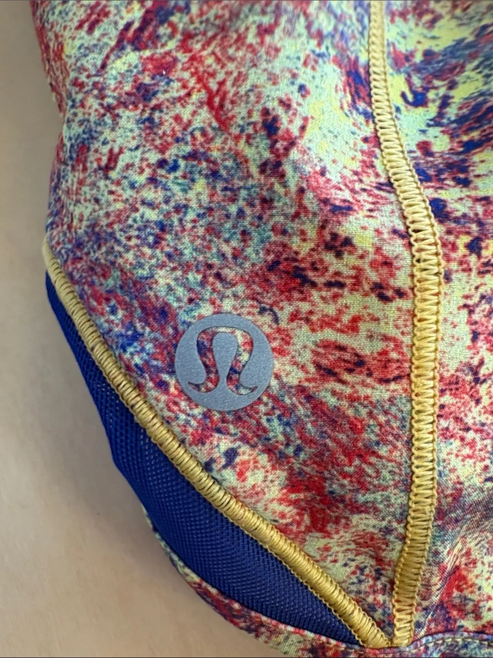 lululemon athletica Multicolor Speckle Print Shorts with Blue Trim